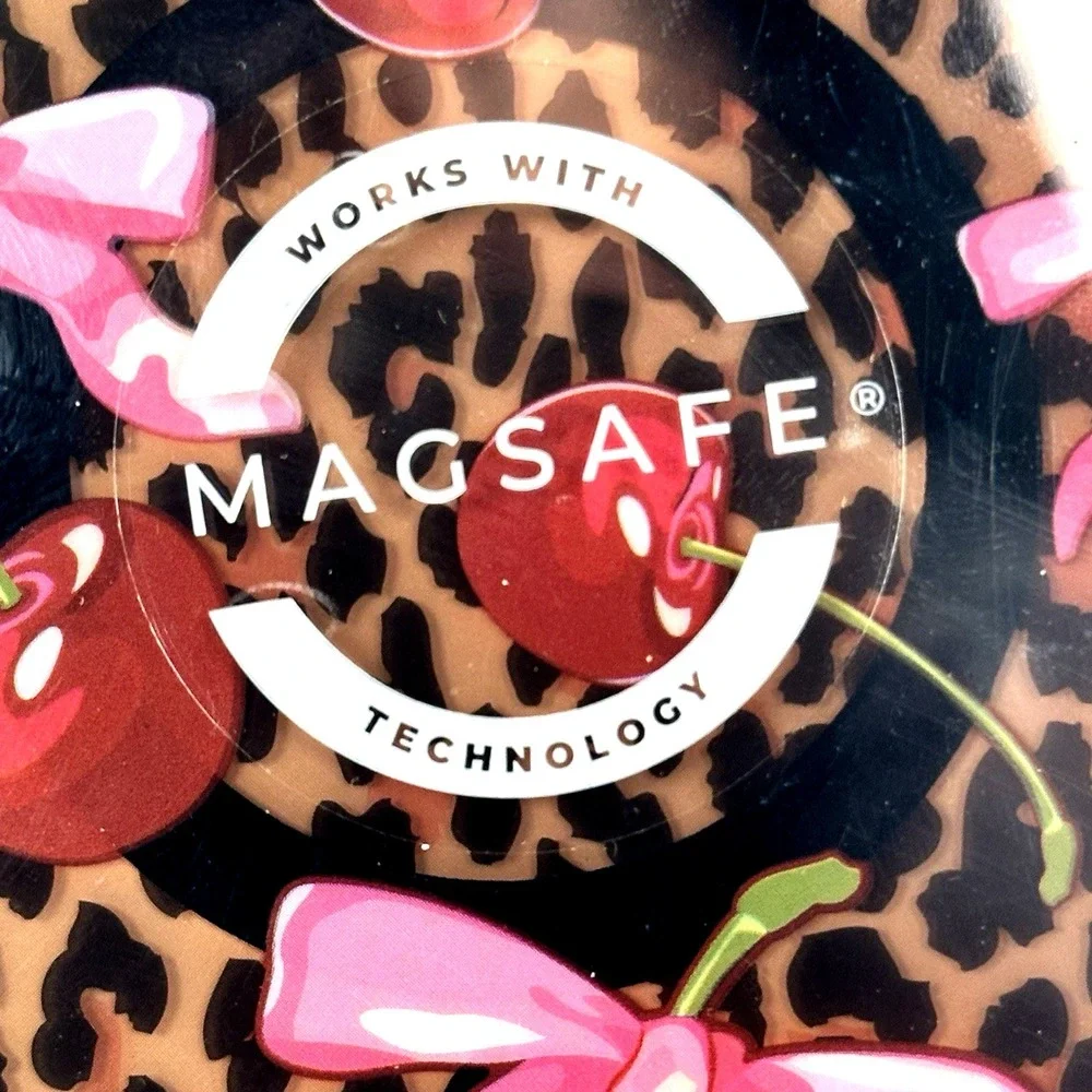 CYLO iPhone 13 14 Pro Max Case MagSafe Leopard Cherry Bow Shockproof Cute